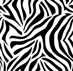 Black and white zebra print seamless pattern