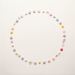 Naklejka premium Little Easter circle border necklace jewelry pattern.