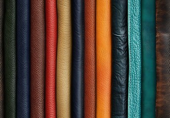 An array of different leather colors and textures