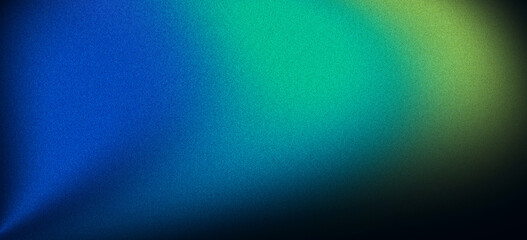 Abstract Blue and Green Gradient Background with Grainy noisy texture