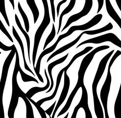Black and white zebra print seamless pattern
