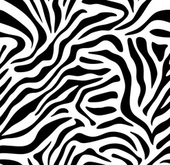 Fototapeta premium Black and white zebra print seamless pattern