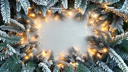 Flatly Christmas mockup with Christmas tree limbs around borders.