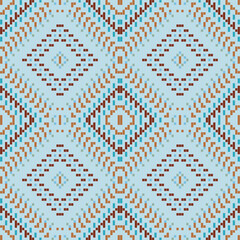 Ethnic Decoration Korean Traditional Pattern Fabricfolk Embroidery, Aztec Geometric Ornament Print. Design for Carpet, Wallpaper, Clothing, Wrapping, Fabric