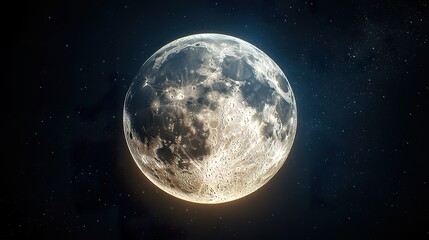 Obraz premium Full Moon with Surface Details and Soft Glow