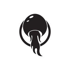 Jellyfish icon illustration design, simple logo template vector