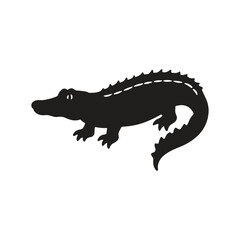 Crocodile Silhouette Vector style illustration.