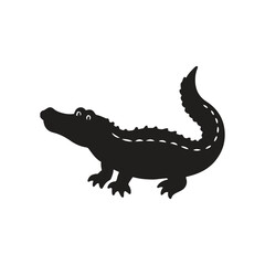 Crocodile Silhouette Vector style illustration.