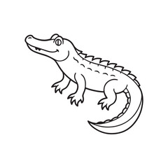 Crocodile Line art vector style illustration.