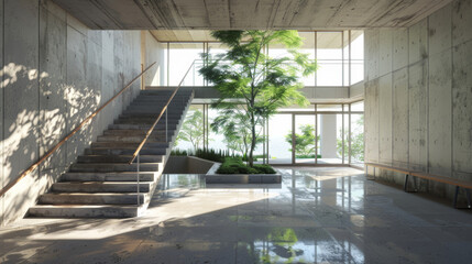 Fototapeta premium architectural visualization of inside staircases