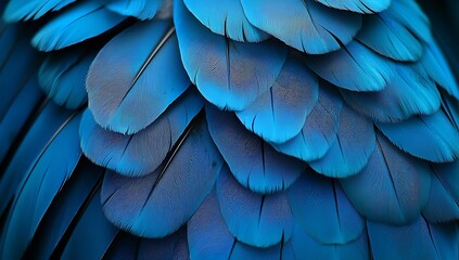 Obraz premium Close-up of blue macaw feathers