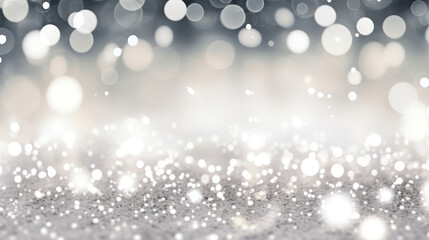 Blur bookeh silver lights or flashes on a white color background