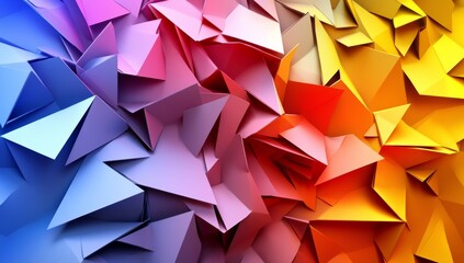 Obraz premium Ai generated wallpaper background with colorful origami paper