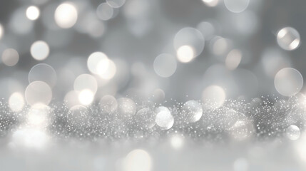 Blur bookeh silver lights or flashes on a light gray color background