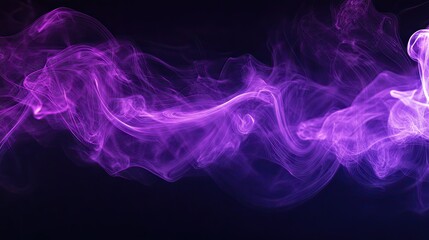 Obraz premium Close-up of purple smoke swirling in the air, creating a dreamy, abstract pattern against a dark background.