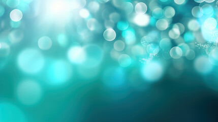 Fototapeta premium Blur bookeh silver lights or flashes on a cyan color background