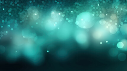 Blur bookeh silver lights or flashes on a teal color background
