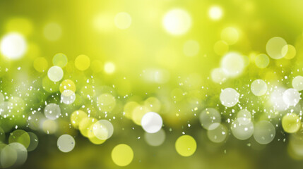 Blur bookeh silver lights or flashes on a chartreuse color background