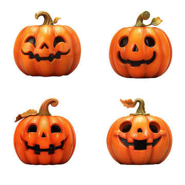 ソフビ人形　3D　笑顔のジャック・オ・ランタンの可愛らしいハロウィンかぼちゃ