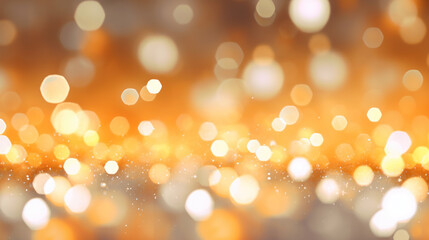 Obraz premium Blur bookeh silver lights or flashes on a light orange color background