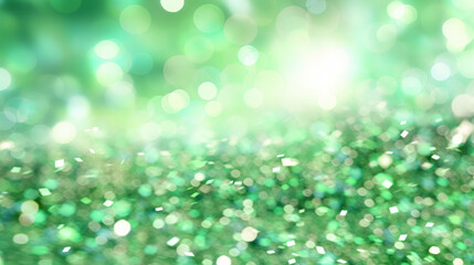 Obraz premium Blur bookeh silver lights or flashes on a light green color background
