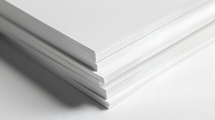 Stacked Crisp White Paper with Subtle Shadows Representing Simplicity and Fresh Beginnings