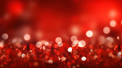 Blur bookeh silver lights or flashes on a vivid red color background