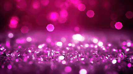 Blur bookeh silver lights or flashes on a vivid magenta color background