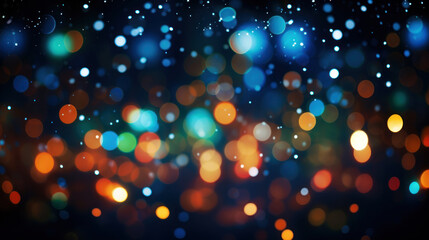 Naklejka premium Blur bookeh colorful lights or flashes on a black color background