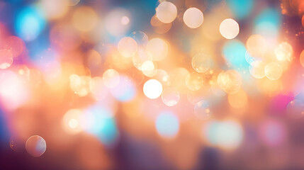 Fototapeta premium Blur bookeh colorful lights or flashes on a tan color background