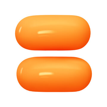 Symbols Equals. Sign orange soft color. Realistic 3d design in cartoon balloon style. Isolated on white background. vector illustration