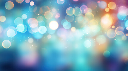 Blur bookeh colorful lights or flashes on a aqua color background