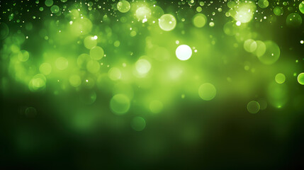 Blur bookeh colorful lights or flashes on a dark lime color background