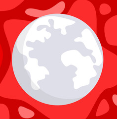 pale planet against blood red background disease cancer aids diabetes