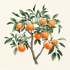 orange tree with green leaves