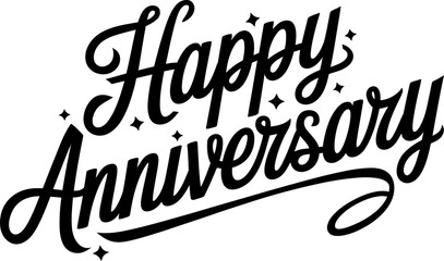 Happy Anniversary Calligraphic Inscription. Calligraphic Lettering Design Template