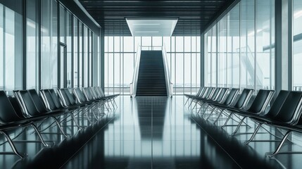 Obraz premium The Modern Airport Waiting Area