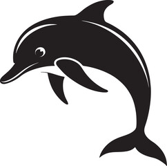 Obraz premium dolphin-black---silhouette-vector