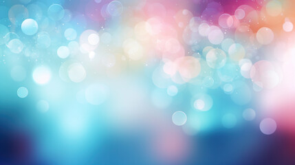 Fototapeta premium Blur bookeh colorful lights or flashes on a light blue color background