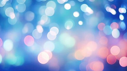 Fototapeta premium Blur bookeh colorful lights or flashes on a light blue color background