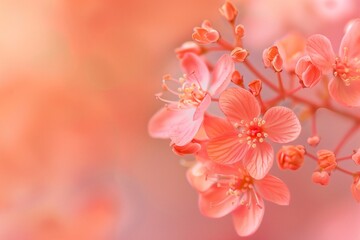 Obraz premium Flower silhouette in peach tones