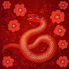 Obraz premium red dragon chinese new year zodiac background