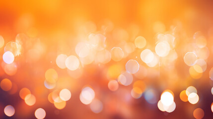 Obraz premium Blur bookeh colorful lights or flashes on a vivid orange color background