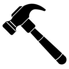  Silhouette Icon of a Hammer Clip art Illustration on Transparent Background for creative art