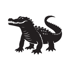 crocodile silhouette on white background
