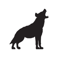 hyena silhouette on white background
