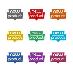 New product  icon isolated on white background. Set icons colorful