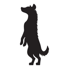 hyena silhouette on white background
