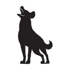 hyena silhouette on white background

