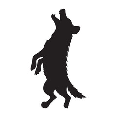 hyena silhouette on white background
